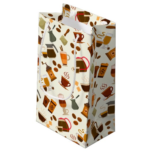 Kachelmuster aus coolem Party Kleine Geschenktüte (Rückseite Schrägansicht)