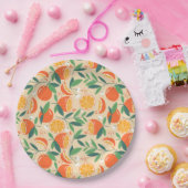Kachelmuster aus niedlichem Orangenzitrus Pappteller (Party)
