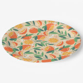 Kachelmuster aus niedlichem Orangenzitrus Pappteller (Schrägansicht)