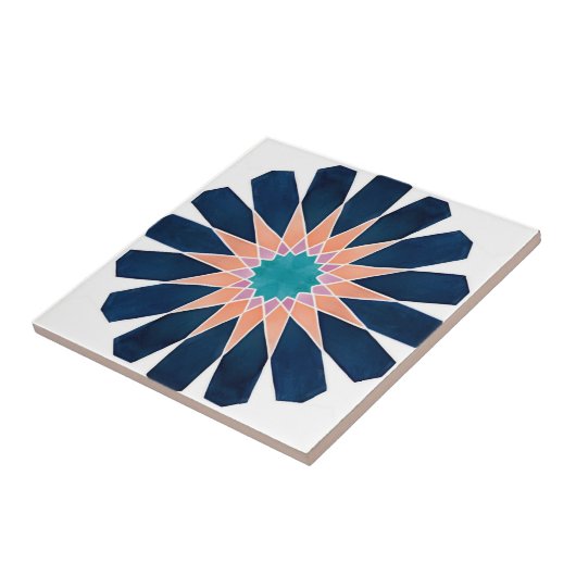 Kacheln aus Alhambra, bunte Blume (Seite)