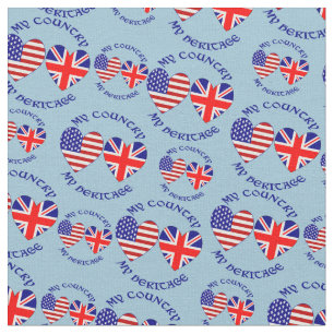 Kacheln britische USA-Herzflaggen Land Erbe  Stoff