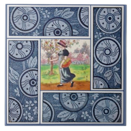 Kacheln: Frühjahr von Kate Greenaway Repro 1880 Fliese