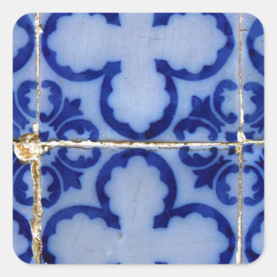 Kacheln, Portuguese Tiles, Quadratischer Aufkleber