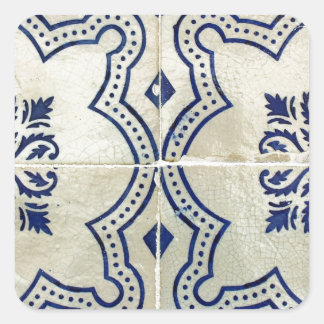 Kacheln, Portuguese Tiles, Quadratischer Aufkleber