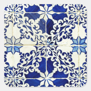 Kacheln, Portuguese Tiles, Quadratischer Aufkleber