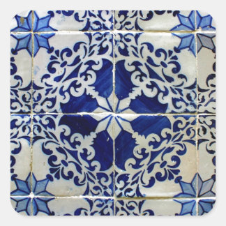 Kacheln, Portuguese Tiles, Quadratischer Aufkleber