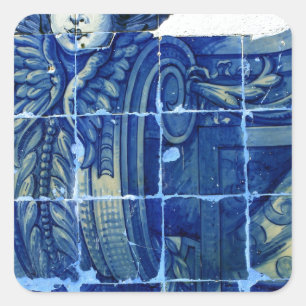 Kacheln, Portuguese Tiles, Quadratischer Aufkleber