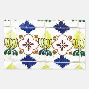 Kacheln, Portuguese Tiles, Rechteckiger Aufkleber