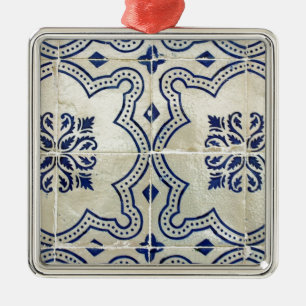Kacheln, Portuguese Tiles, Silbernes Ornament