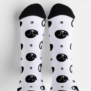 Kachelnde Katzen Muster Crew Socken – Süße Katzen