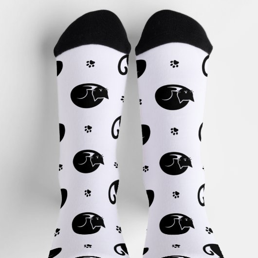Kachelnde Katzen Muster Crew Socken – Süße Katzen (Oben)