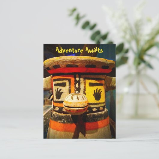 Kachina Doll Face Foto Adventure wartet Niedlich k Postkarte (Stehend Vorderseite)