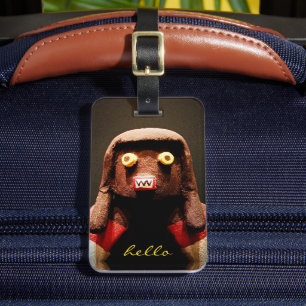 Kachina Doll Face Foto Hello Script Bold Niedlich Gepäckanhänger
