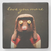 Kachina Doll Face Foto Liebe Sie Mehr Script Niedl Steinuntersetzer (Vorderseite)