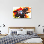 Kachina Hopi Horse Stretched Canvas Print Leinwanddruck (Insitu (Schlafzimmer))