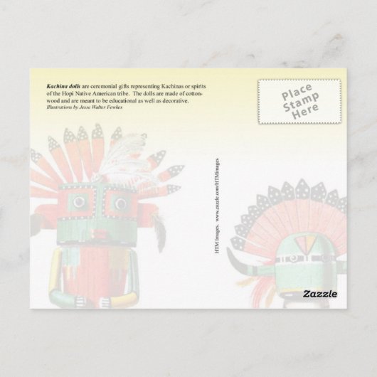 Kachina Puppen des amerikanischen Hopi-Ureinwohner Postkarte (Rückseite)