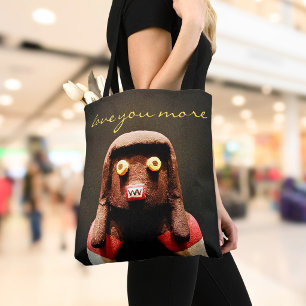 Kachina-Puppen-Gesicht Foto Love You More Schriftz Tasche
