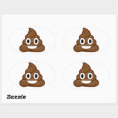 kack Emoji Ovaler Aufkleber (Blatt)