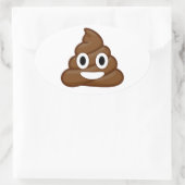 kack Emoji Ovaler Aufkleber (Tasche)