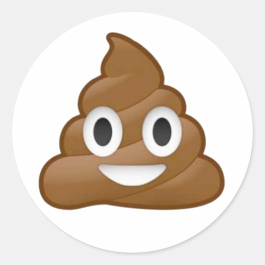 Kack Emoji Runder Aufkleber (Vorderseite)
