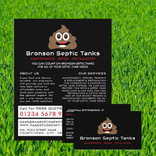Kack Emoji, Septic Company, septische Ingenieur Ad Flyer