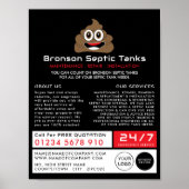 Kack Emoji, Septic Company, septische Ingenieur Ad Poster (Vorne)