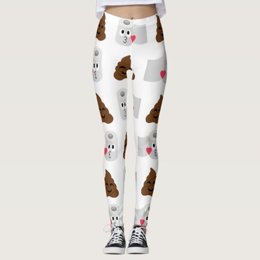 kack Emoji und Toilettenpapier Leggings (Vorderseite)