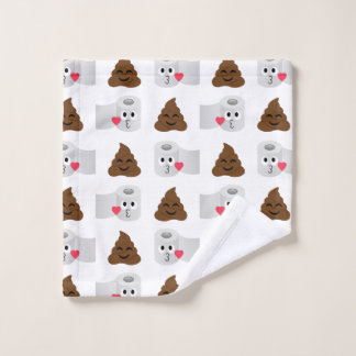 kack Emoji und Toilettenpapier Waschlappen