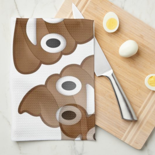 kack Emojis Geschirrtuch (Viertel Falte)