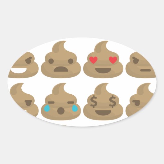 kack Emojis Ovaler Aufkleber (Vorderseite)
