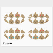 kack Emojis Ovaler Aufkleber (Blatt)