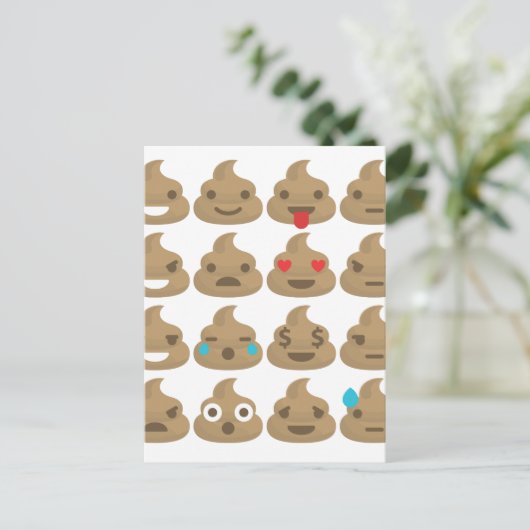 kack Emojis Postkarte (Stehend Vorderseite)