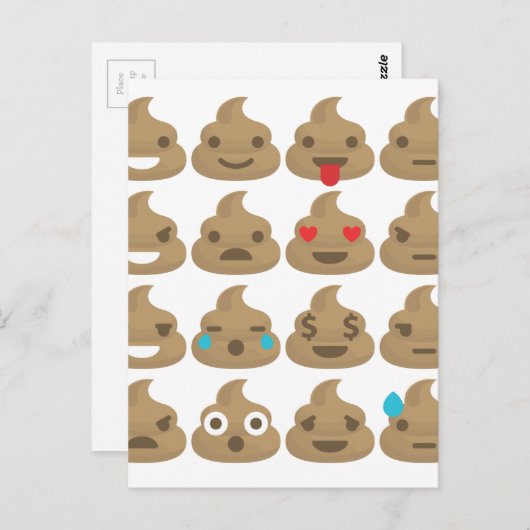 kack Emojis Postkarte (Vorne/Hinten)
