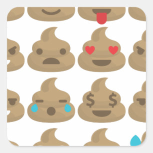 kack Emojis Quadratischer Aufkleber