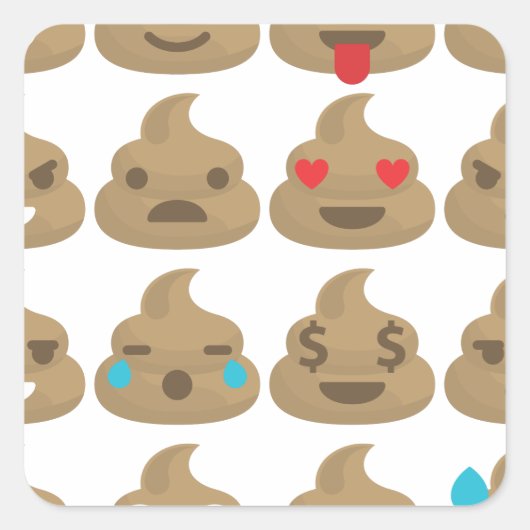 kack Emojis Quadratischer Aufkleber (Vorderseite)