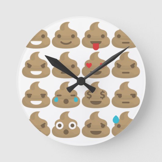 kack Emojis Runde Wanduhr (Vorderseite)
