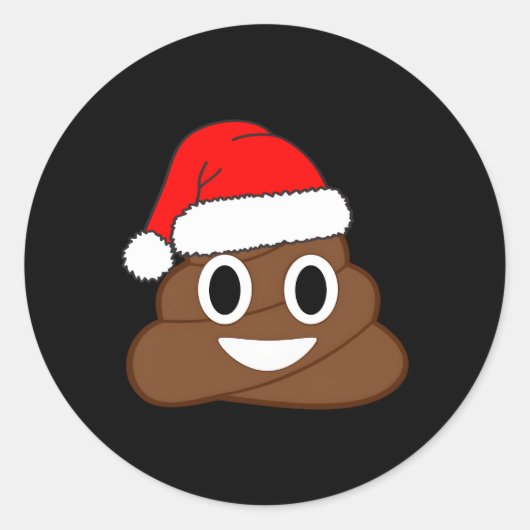Kack Emoticon Santa Face Emoticon Py Runder Aufkleber (Vorderseite)