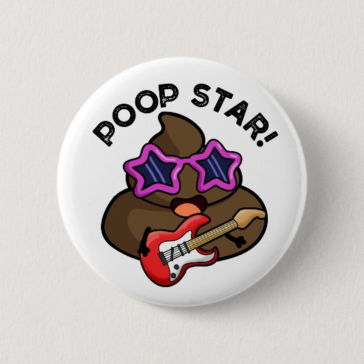 Kack Star Funny Pop Star Pun Button (Vorderseite)