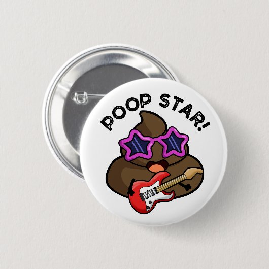 Kack Star Funny Pop Star Pun Button (Vorne & Hinten)