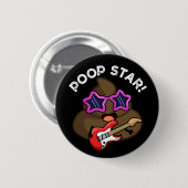 Kack Star Funny Pop Star Pun Dark BG Button (Vorne & Hinten)