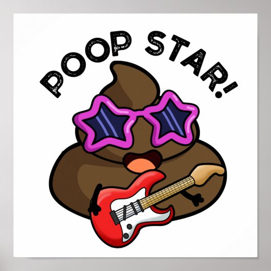 Kack Star Funny Pop Star Pun Poster (Vorne)