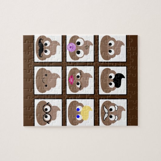 Kack viele Gesichter braun Puzzle (Horizontal)