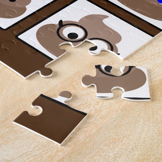 Kack viele Gesichter braun Puzzle (Seite)