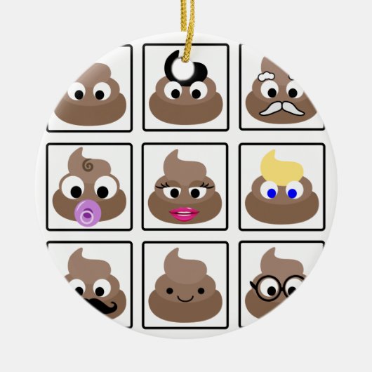 Kack viele Gesichter Keramik Ornament (Vorne)