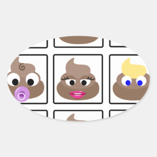 Kack viele Gesichter Ovaler Aufkleber