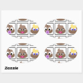 Kack viele Gesichter Ovaler Aufkleber (Blatt)