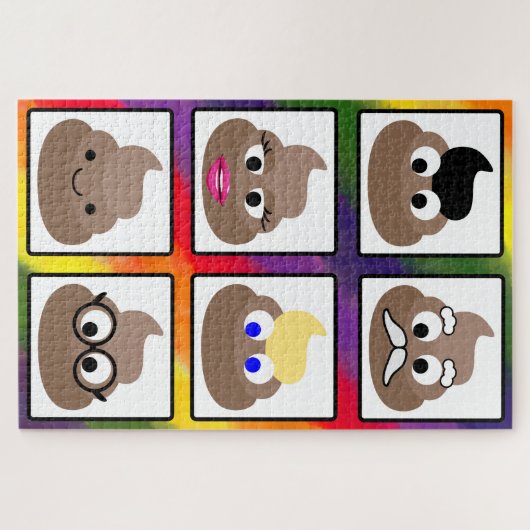 Kack viele Gesichter Rainbow Background Puzzle (Horizontal)