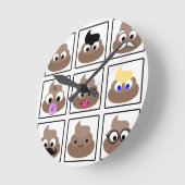 Kack viele Gesichter Runde Wanduhr (Winkel)