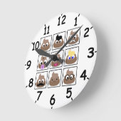 Kack viele Gesichter Runde Wanduhr (Winkel)