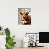 Kacke du das Funny Highland Kuh Toilet Bad? Poster (Heimbüro)